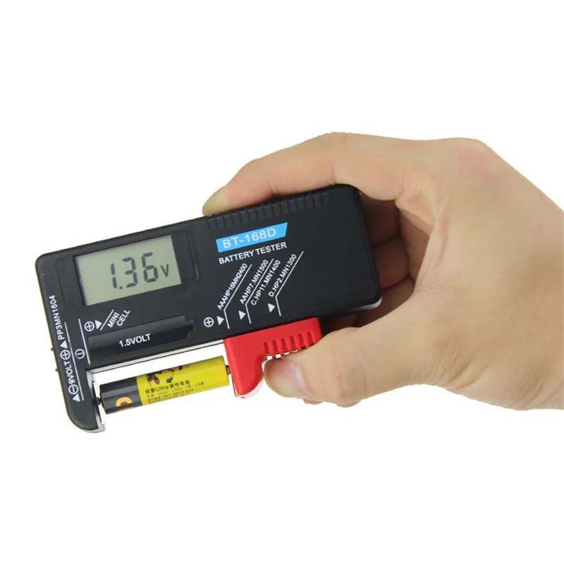 BT168D Универсальный цифровой тестер емкости батареи lcd для 9V 1,5 V AA AAA батареи C D