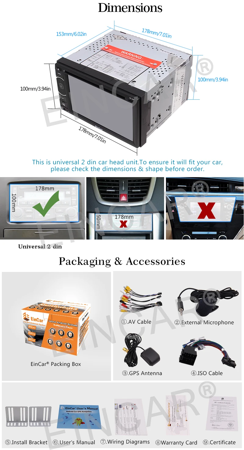 Discount Android 6.0 Car BT GPS Navigation Radio Stereo Double 2DIN Head Unit WIFI OBD2 8