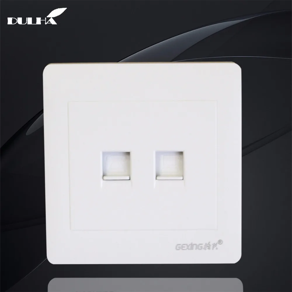

Telephone And Computer Wall Socket Double Port RJ45 Internet CAT5 Data Network Jack Plug + RJ11 TEL Universal Electrical Outlet
