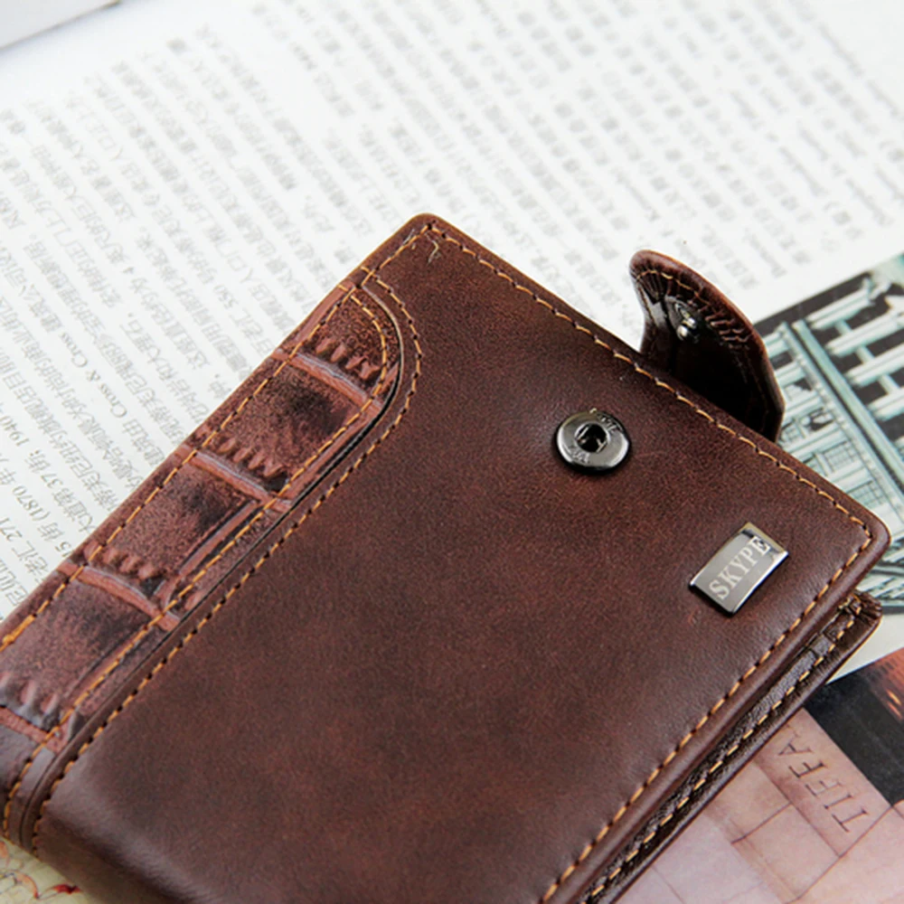 Мужской Двойной кошелек из искусственной кожи, ID держатель для карт, клатч, бумажник, портмоне, кошелек Carteira 9IGX