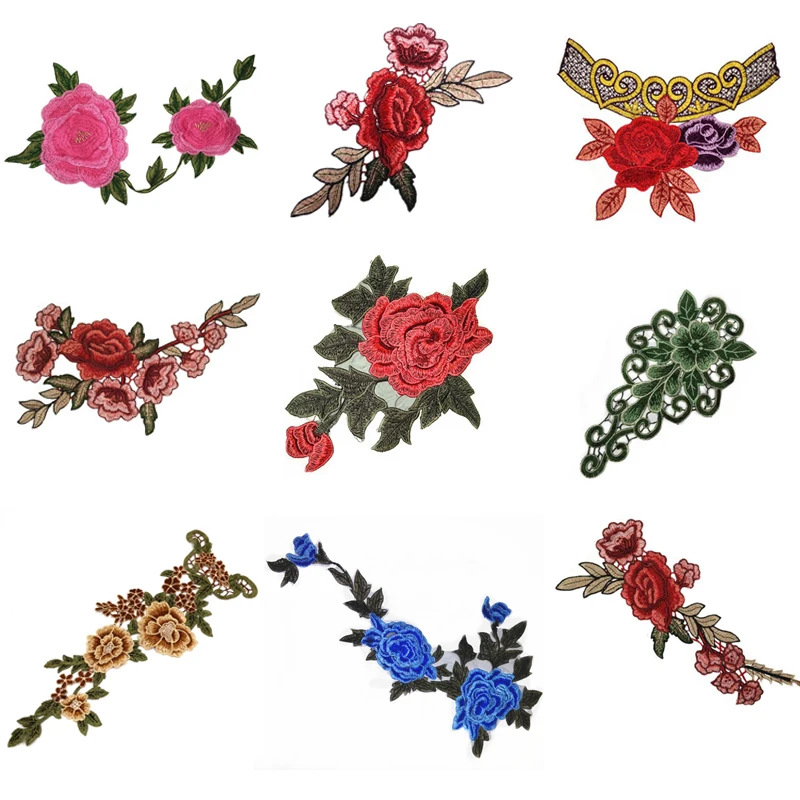 

1PC Embroidered Floral Lace Neckline Neck Collar Trim Clothes Sewing Applique 14style Embroidery edge