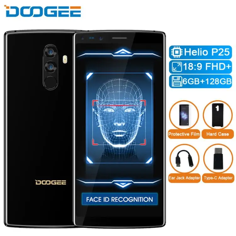 

DOOGEE Mix 2 Android 7.1 6GB RAM 128GB ROM 4060mAh 5.99'' FHD+ Helio P25 Octa Core Smartphone Quad Camera 16.0+13.0MP 8.0+8.0MP