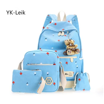

Thick canvas High-capacity Child schoolbags for teen girls Fashion printing Lady backpack for middle school students school bags
