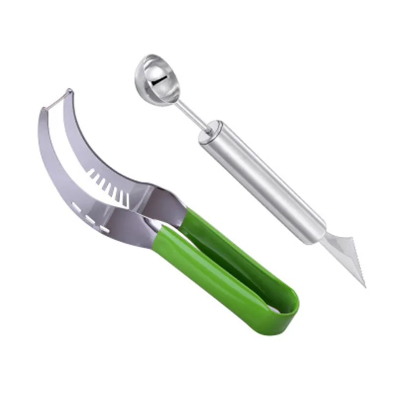 

Party Supply Stainless Steel Cut Fruit Spoon Watermelon Slicer Cutter Corer Scoop Fast Slicer Smart Kitchen Cutting Tools
