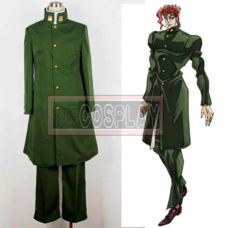 Unisex Cosplay Costume Coat JoJo's Bizarre Adventure Noriaki Kakyoin Outfit Suit-in Anime