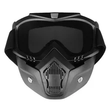 Goggles And Mouth Filter Perfect for Open Face Motorcycle Half Helmet or Vintage Helmets