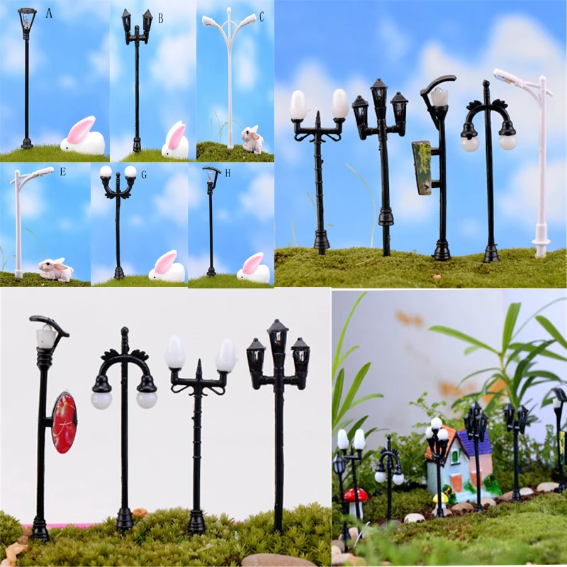 

5pcs Resin Craft Mini Street Light Lamp Antique Imitation Fairy Garden Home Miniature Jardin Terrarium Decor Micro Landscape
