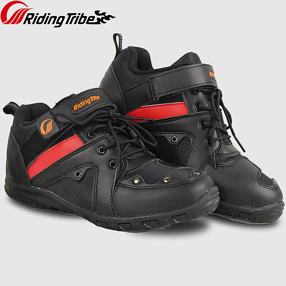 

Men Woman Motorcycle Riding Microfiber Leather Anti-skid Anti Collision Boots Wear-resistant Foot Protective Racing Shoes A006