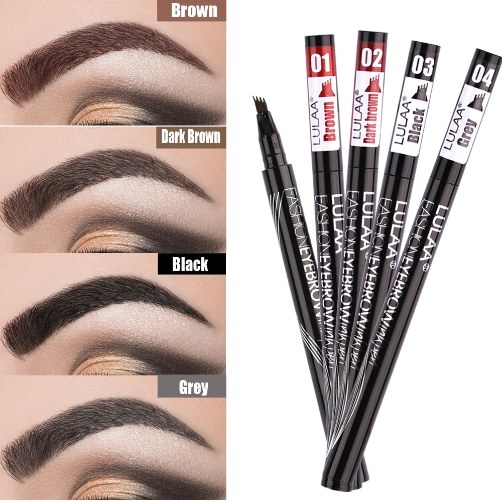 

LULAA Eyebrow Pencil 4 Heads Liquid Eye Brow Enhancer Waterproof Sweat-proof 4 Claw Eyebrow Tattoo Pen Long-lasting Makeup TSLM2