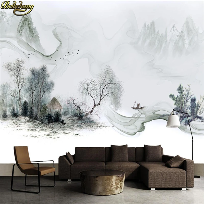 

beibehang custom Ink landscape painting 3D photo mural Wallpaper for Walls 3d Wall paper roll Murals Backgrounds for Living Room
