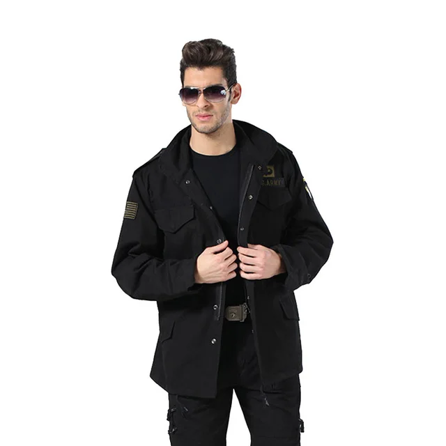 Hot Sale Men Military Army Black Jacket Outdoors