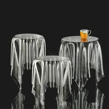 Прозрачный журнальный Столик Круглый акриловый привиденный стол плавающая Волшебная скатерть креативная сторона для обсуждения журнального стола для отдыха