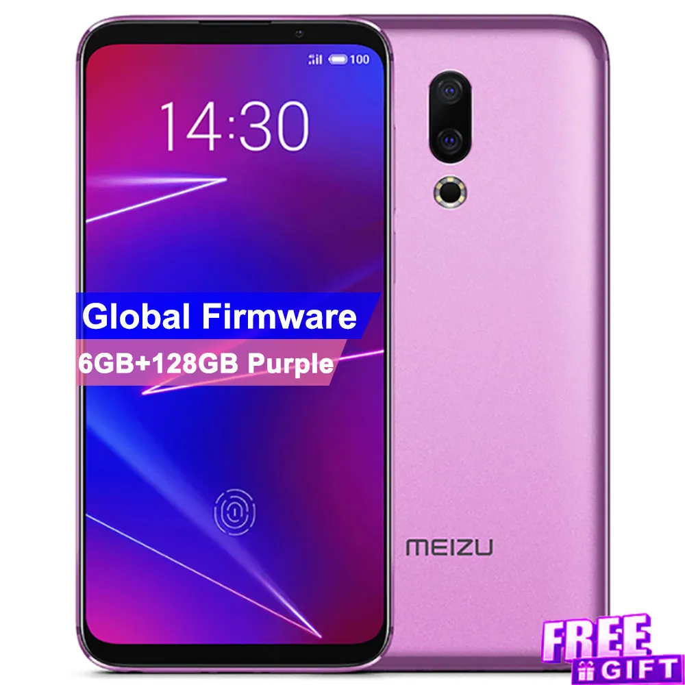 6GB 128GB Purple Мобильный телефон Meizu 16 16x с глобальной прошивкой, 6,0 дюймов, 6 ГБ, 64 ГБ, Восьмиядерный процессор Snapdragon 710, тыловая камера 12 Мп+ 20 МП, телефон с отпечатком пальца 20 МП - Цвет: 6GB 128GB Purple