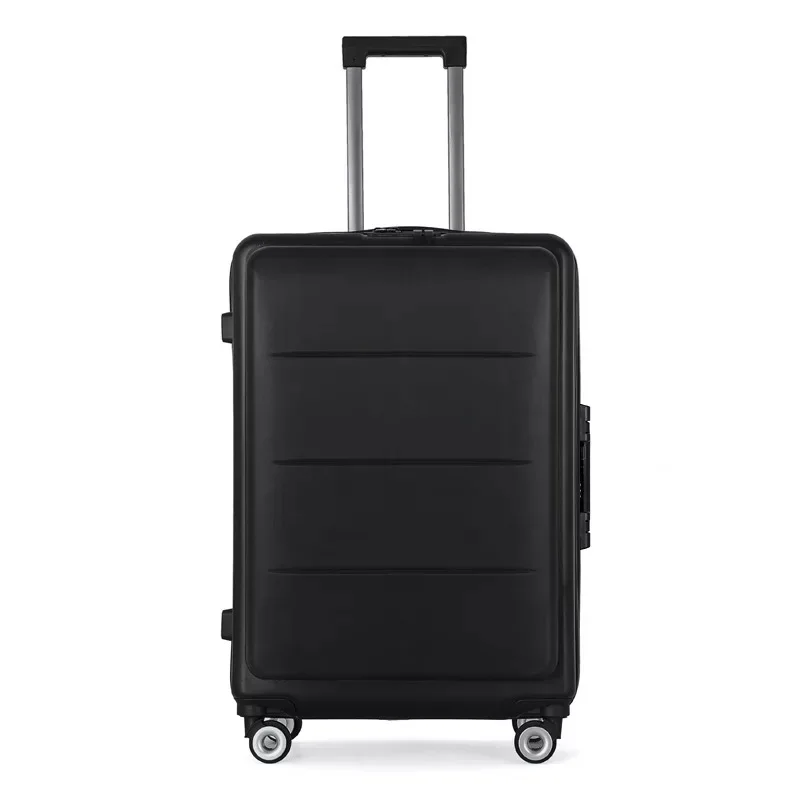 2" 24" дюймовый Женский прокатный багаж чемодан для путешествия чехол с сумкой для ноутбука, Мужская универсальная колесная тележка коробка для ПК 1" багаж для салона - Цвет: H01 black