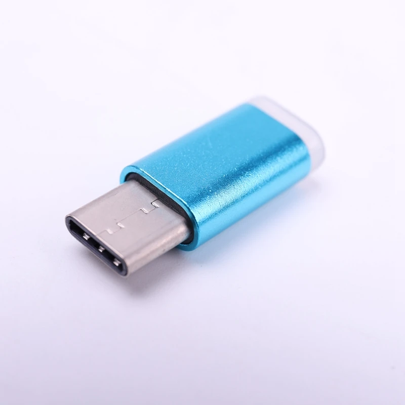 Colorful USB Type C Male Connector to Micro USB Female Converter USB-C Type-C Adapter - Цвет: BL