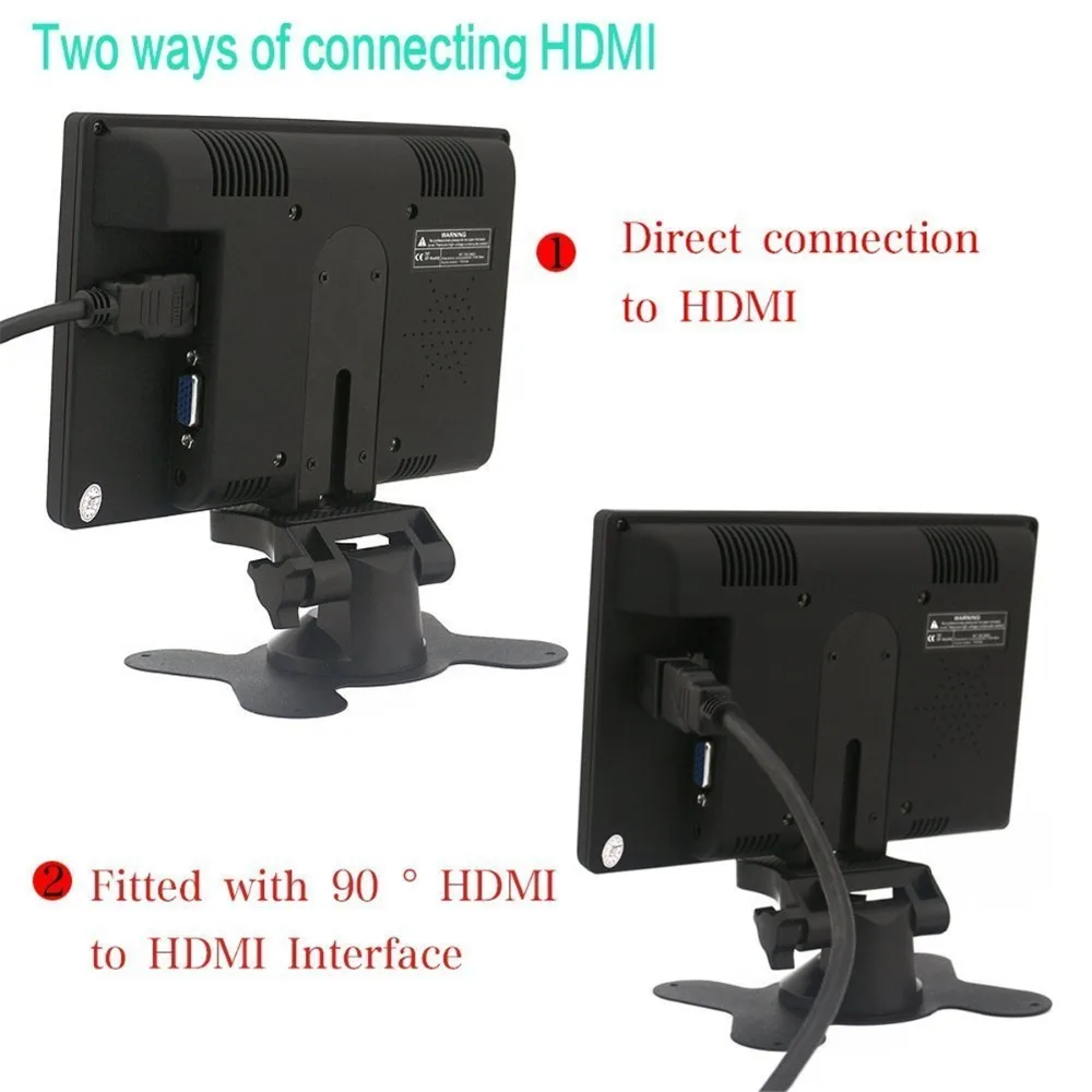 Wearson 7 inch Mini LCD Monitor Video Display Screen HDMIVGAAV Input for Computer PC Camera CCTV Raspberry pi with Ir Remote (5)
