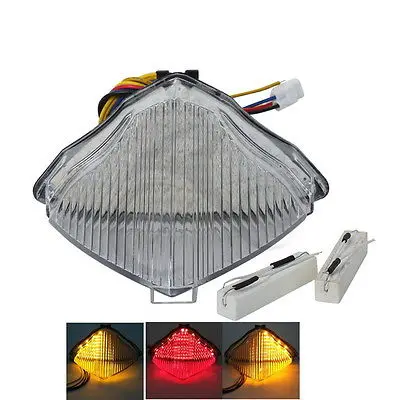 

Motorcycle Plastic LED Clear Tail Light Brake Turn Signals For YAMAHA YZF-R1 YZF R1 04-06