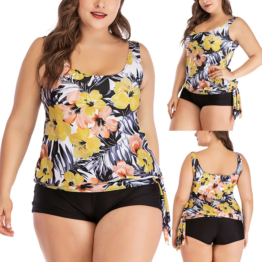 

Women Plus Size dot Tankini Swimjupmsuit Swimsuit Beachwear Padded Swimwear Summer new bikini fashion large size