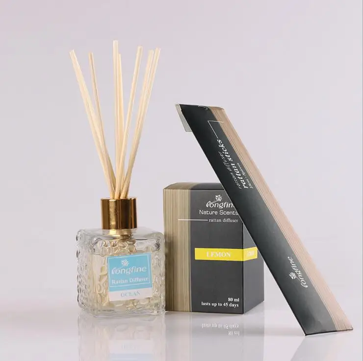 

Aromatic Oils Reed Diffuser Square Bottle With Sage Stick Available Aromatherapy Scent Perfume Sets Flavoring for Home J007-06