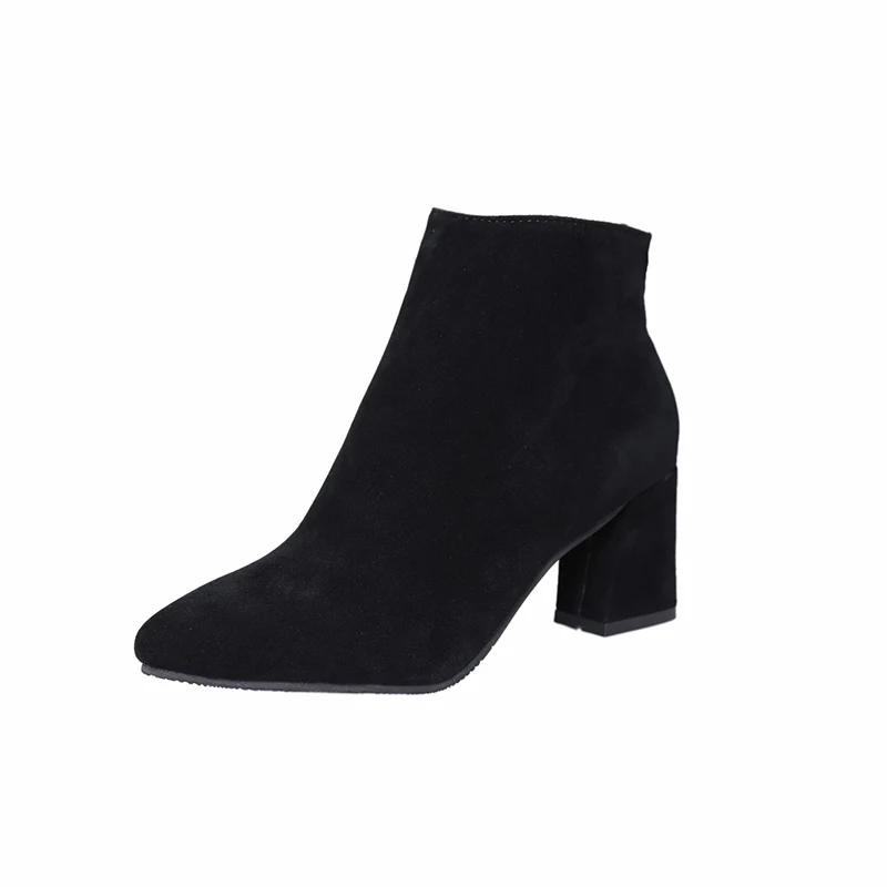 

2018 New Fashion Women Ankle Boots Autumn Sexy High Heels Zipper Platform Autumn Botas Mujer Ankle Booties Black Botines Mujer