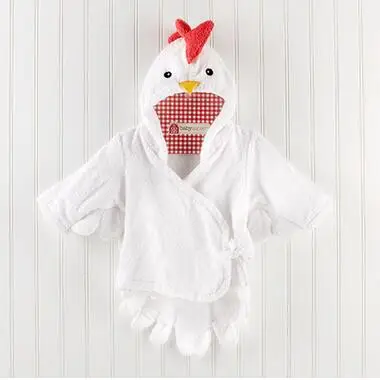 Модный дизайнерский детский банный халат с капюшоном и животными, Детская мультяшная полотенце, детский купальный халат, пляжное полотенце для младенцев - Цвет: Chicken