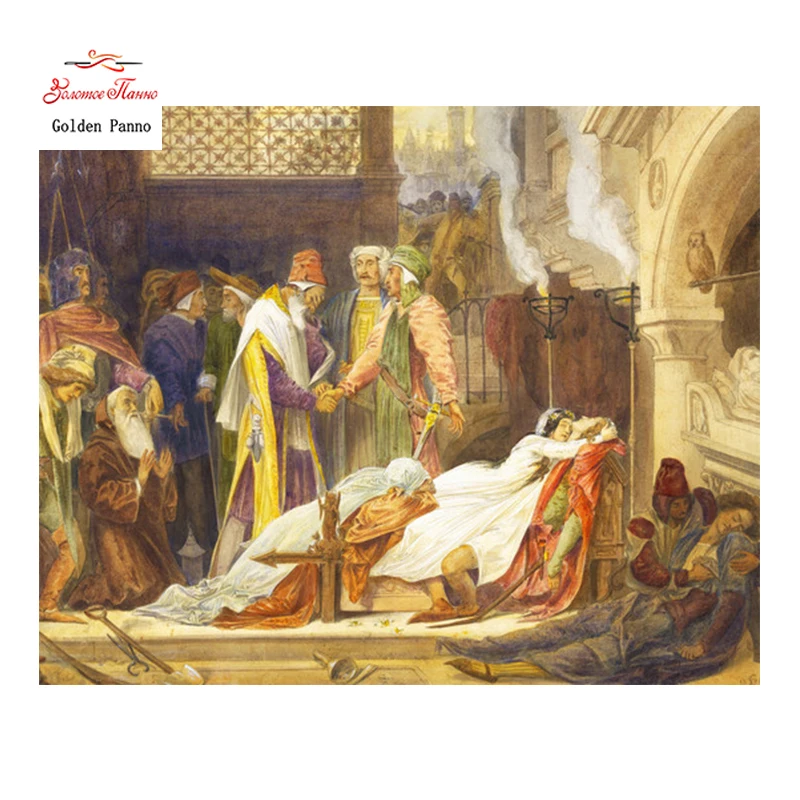 

Golden Panno,Needlework,DIY DMC Cross stitch,Sets For Embroidery kit 14ct unprinted death day cross-Stitching,christmas 0125