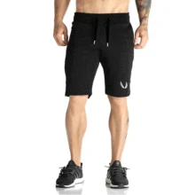 Новая мода Фитнес мужские тренировочные однотонные шорты бодибилдинг повседневные облегающие эластичные хлопковые шорты для бега