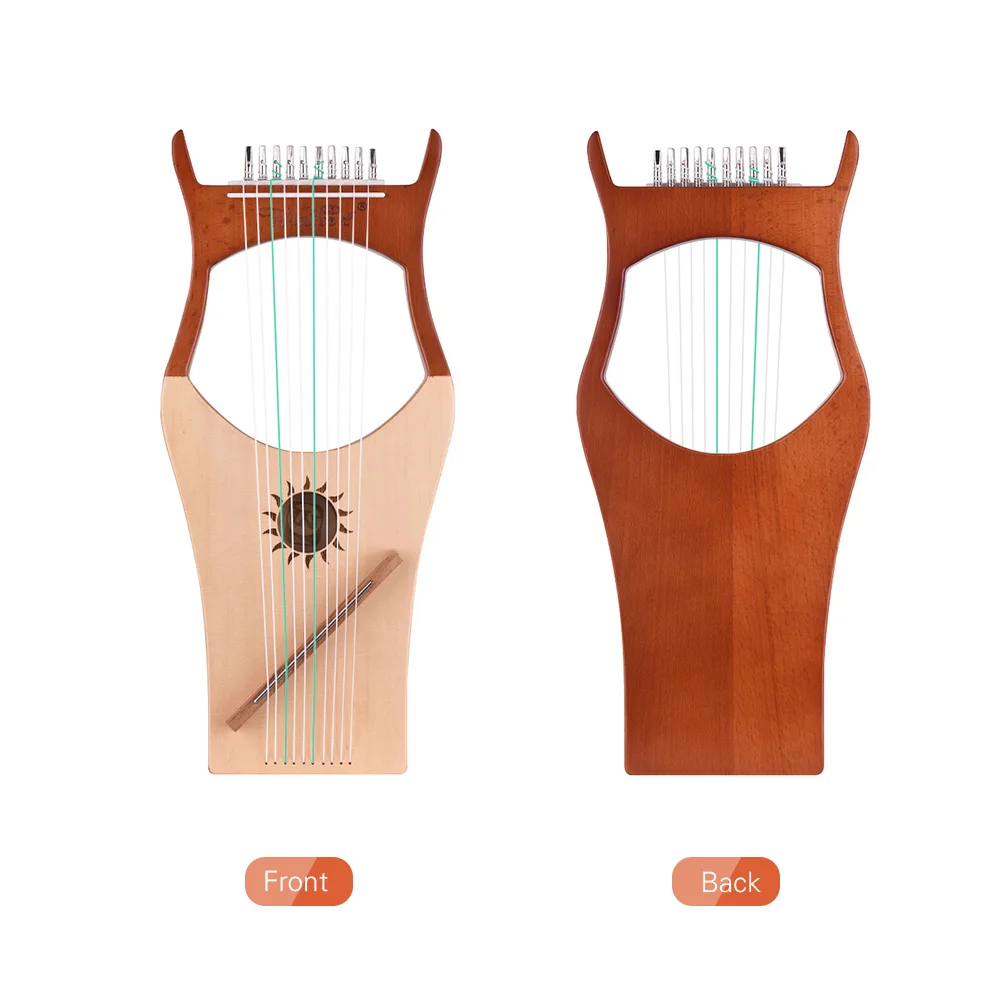 10-String деревянные Lyre harp нейлоновые струны ели Topboard бука древесины Backboard струнный инструмент с сумкой для переноски WH01/WH02/WH03