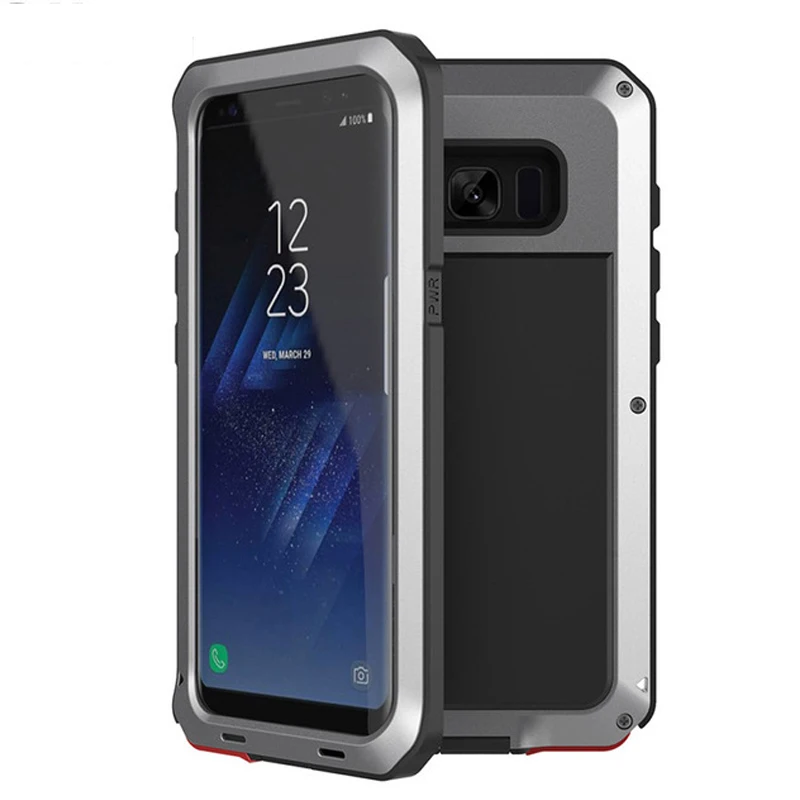 100 сверхмощный ПК ударопрочный матальный чехол для samsung Galaxy S10 E S9 S8 Plus Note 9 8 Броня алюминиевый силиконовый+ защитный чехол для ПК