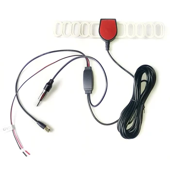 

2 In 1 Car Booster Antenna DVBT Tuner ISDB Radio FM Antenna Amplifier SMA Connector Plug for Car Dash DVD Head Unit Stereos