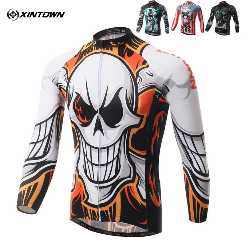 

XINTOWN Men's Ropa Ciclismo Sportwear Cycling Jersey Bike Bicycle Long Sleeve Outdoor Cycling Clothing Top