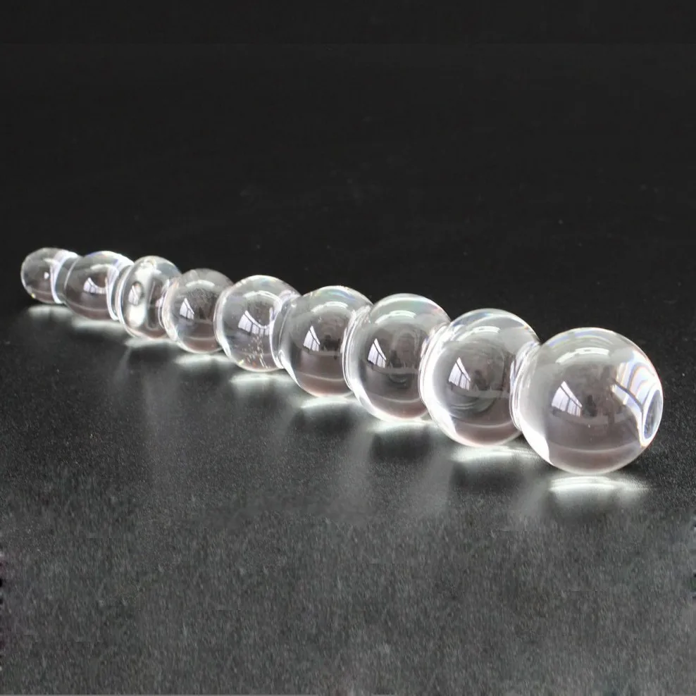 Crystal glass Dildos Anal beads butt plug with 9 beads anal toys for women men Adult products Female masturbation glass dildo 8 Crystal glass Dildos Anal beads butt plug with 9 beads anal toys for women men Adult products Female masturbation glass dildo 8
