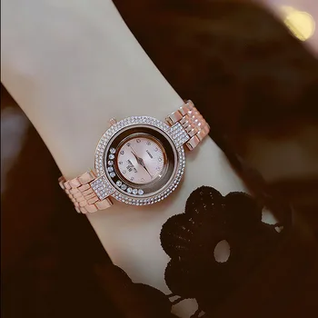

New Hot Sale Rose Gold Gold Silver Crystal Elegant Strap High-grade Round Quartz Female Watch Fashion & Casual Chronograph