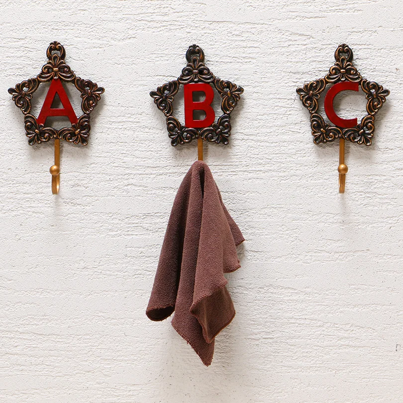 American retro living room bedroom wall decorative wall coat hooks