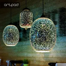Creative Shiny LED 3D Bar Pendant Light Firework Colorful Glass Ball Hanging Lamp for Restaurant Hotel Living room Dining Room Creative Shiny LED 3D Bar Pendant Light Firework Colorful Glass Ball Hanging Lamp for Restaurant Hotel Living room Dining Room