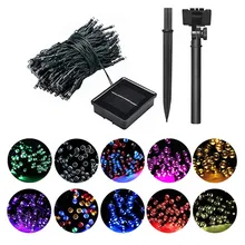 50/100/200 Led Солнечная Фея светильник уличный Водонепроницаемый уличная гирлянда домики рождественские украшения для сада строка светильник полоса цепь