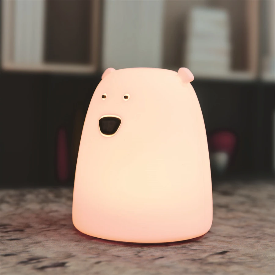 Silicone Bear With LED Light (White) 4
