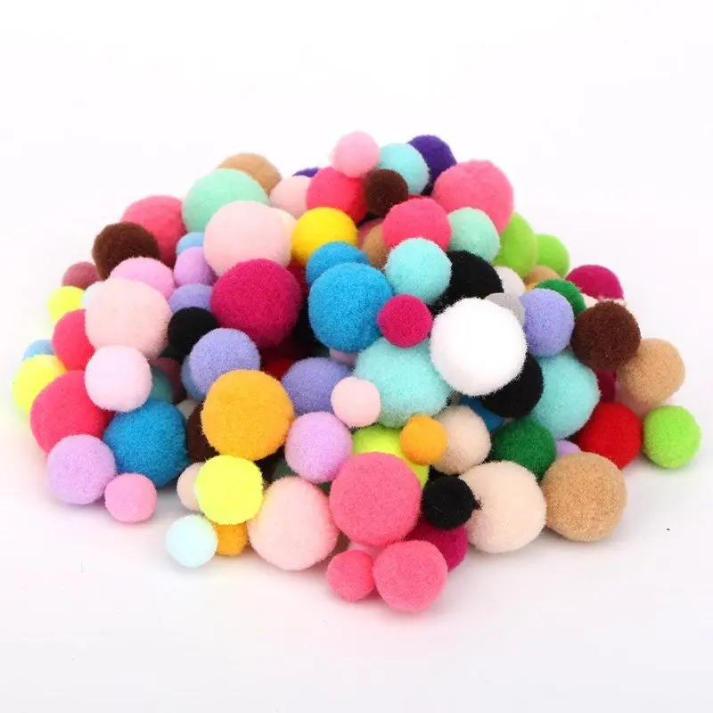 

10/15/20/25mm Mini Fluffy Soft Pom Poms Pompoms Ball Handmade Kids Toys Wedding Decor DIY Sewing Craft Supplies 100Pcs