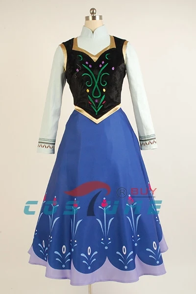 Принцесса Анна Женская взрослая рубашка голубое длинное платье аниме вечерние карнавальный костюм на Хэллоуин
