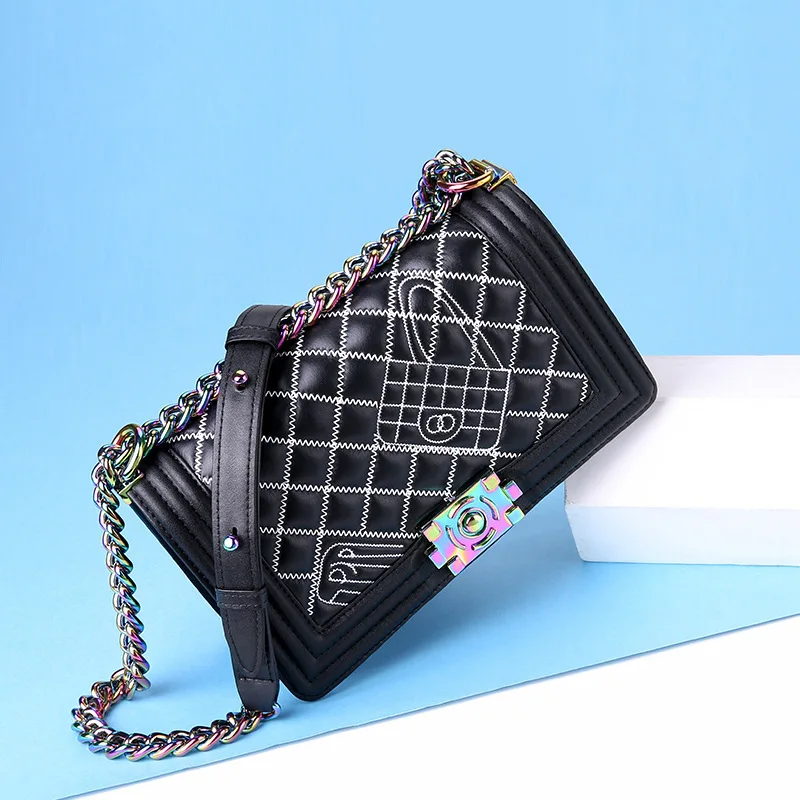 

GIAEVVI Women Leather Handbag Female Shoulder Bags Genuine Leather Crossbody for Ladies Messenger Bags Colored Accessories
