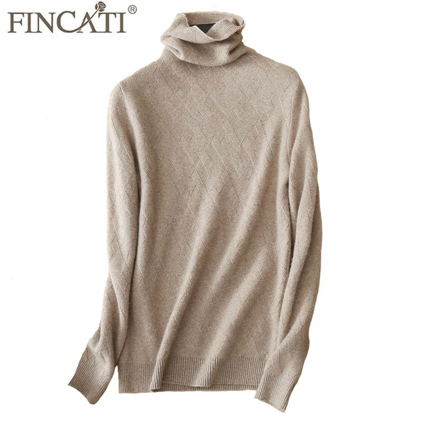 Pure Cashmere Sweater Autumn Winter High Quality Geometry Pattern Turtleneck Soft Skin Friendly Casual Sweaters Pulls | Женская одежда