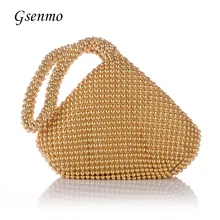 Три стороны женские вечерние сумки дизайнерские бисерные вечерние кошельки и сумки, расшитые бисером Повседневный клатч Золотая сумка Bolsa Feminina