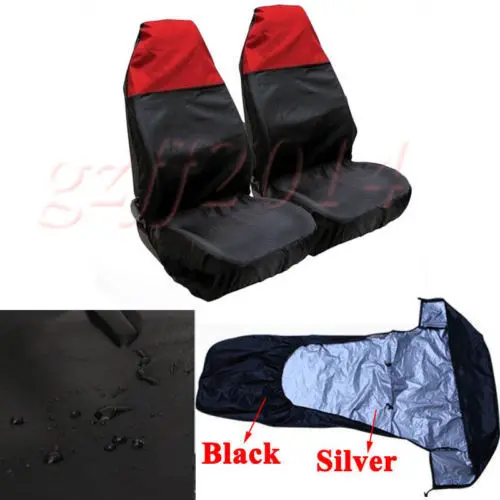 

Details about 2 x Universal Front Car Seat Protectors Covers Pair Water Resistant Black/Red