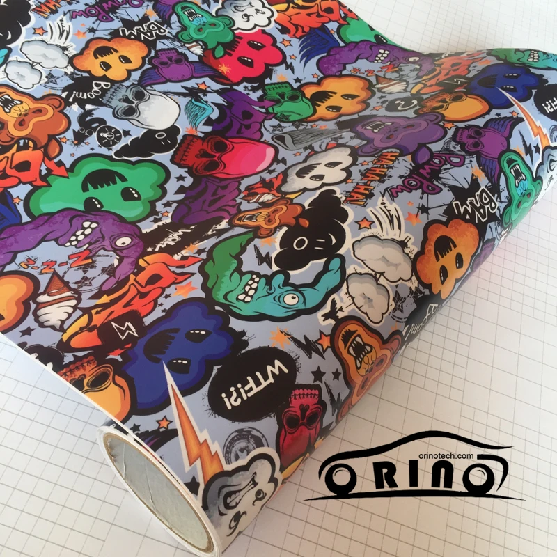Skull Stickerbomb Wrap Vinyl-4