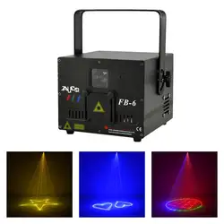 AUCD 1 Вт DMX ILDA RGB Анимация луч лазерный проектор свет вечерние DJ Вечеринка ночной клуб Professional KTV свадьба Сценическое освещение FB-6