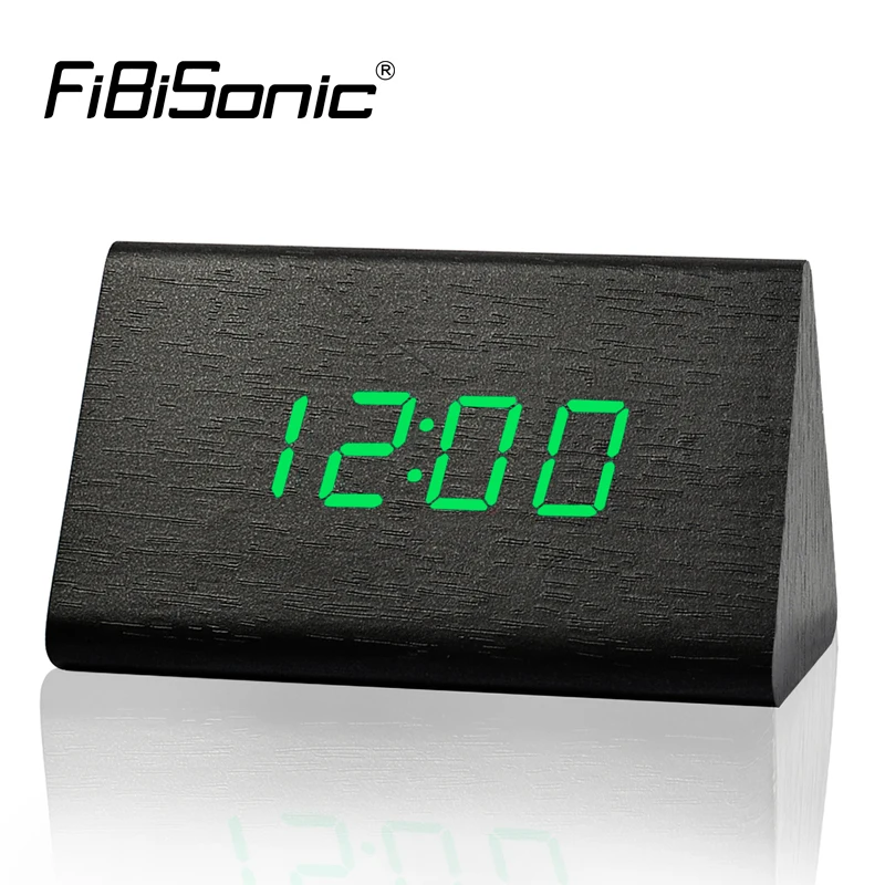 Современные настольные часы с термометром FiBiSonic светодиодные цифровые будильник
