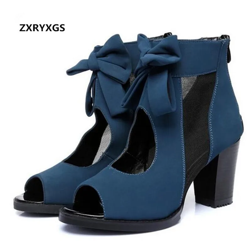 

Most Popular Fish Head Bow Women Sandals 2018 Spring New Retro Mesh Women Shoes Comfortable Fashion Sandals High Heels 7 cm
