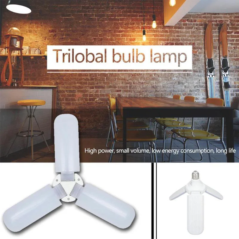 

LED Lamp Adjustable 4000LM Torch Trefoil Shaped High Brightness Household 45W Bulb Home Living Room Night Light