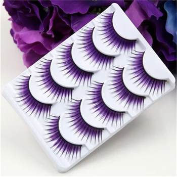 

Colorful False Eyelashes Thick Thin Cross Section Purple False Eyelashes Smoked Makeup Makeup Scene Purple False Eyelashes