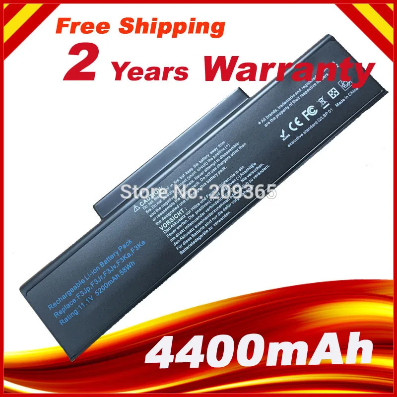 

New 6cell Battery A32-F3 for Asus F3 F2 F3F F3H F3J F3Jc 90-NI11B1000Y